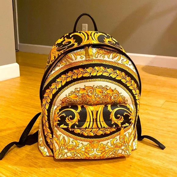 Versace | Bags | Versace Barocco Print Leather Backpack  display picture 1